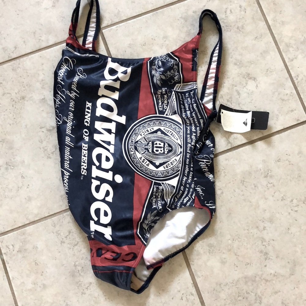 Womens One Piece Budweiser Swimsuit 11/12 NWT